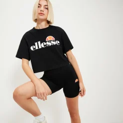 Ellesse Tops>Crop-T-Shirt Alberta für Damen Schwarz
