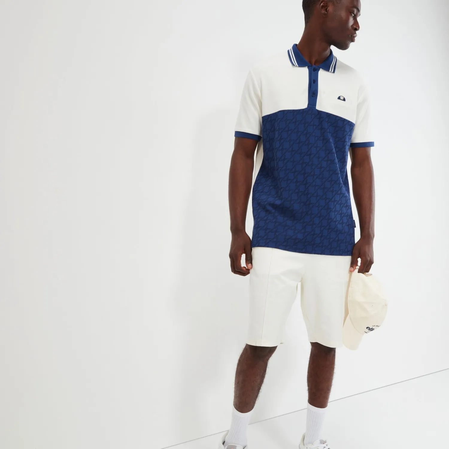 Ellesse Poloshirts>Poloshirt Suanio Cremeweiß/Marineblau für Herren