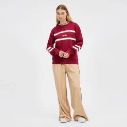 Ellesse Hoodies & Sweatshirts>Sweatshirt Marchi für Damen Burgunderrot/Cremeweiß