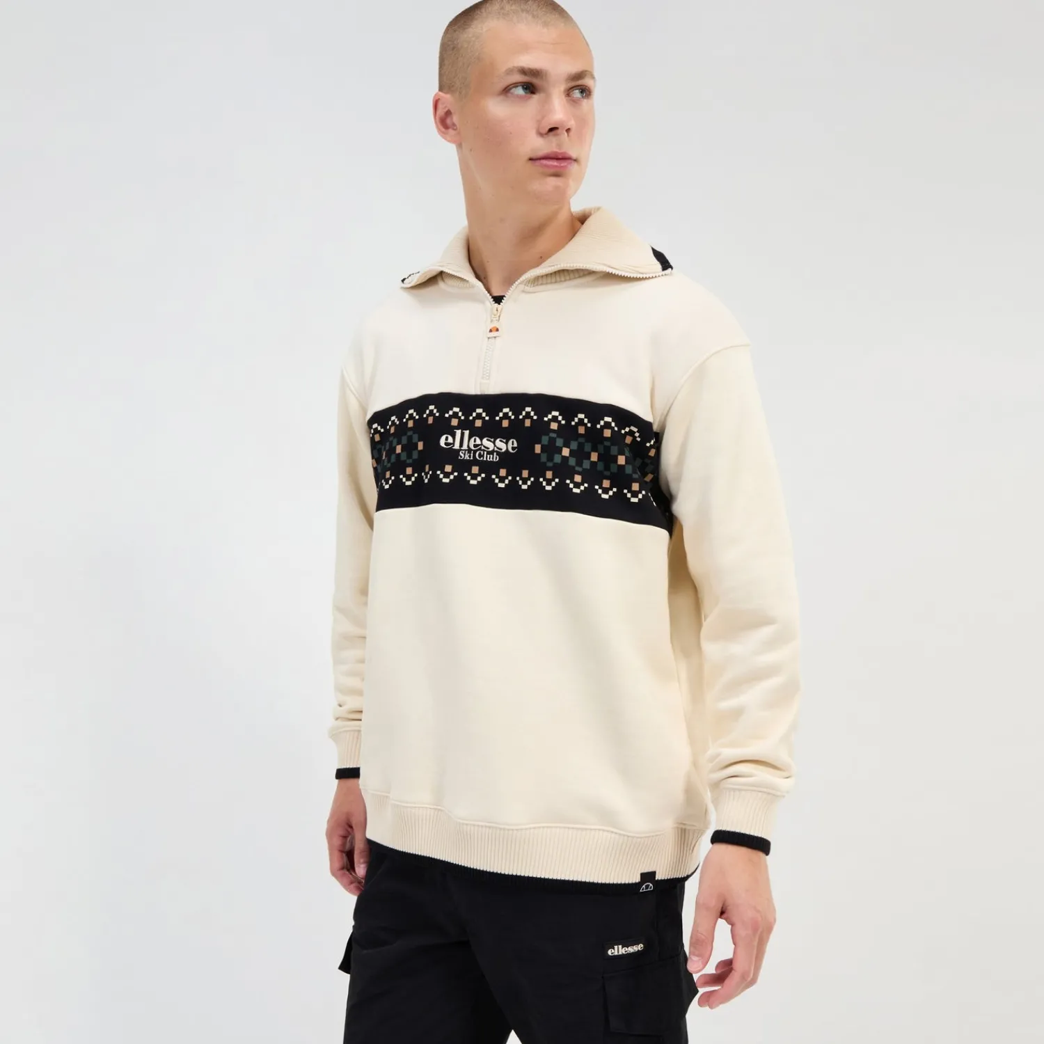 Ellesse Hoodies & Sweatshirts>Sweatshirt Sheridan für Herren mit 1/4-Reißverschluss Weiß