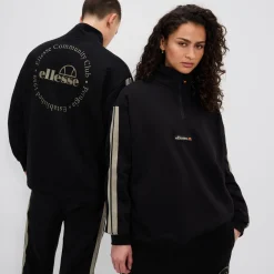 Ellesse Trainingsjacken Und Trainingsanzüge|Trainingsanzüge>Trainingsoberteil mit Halbreißverschluss Zaragoza Schwarz