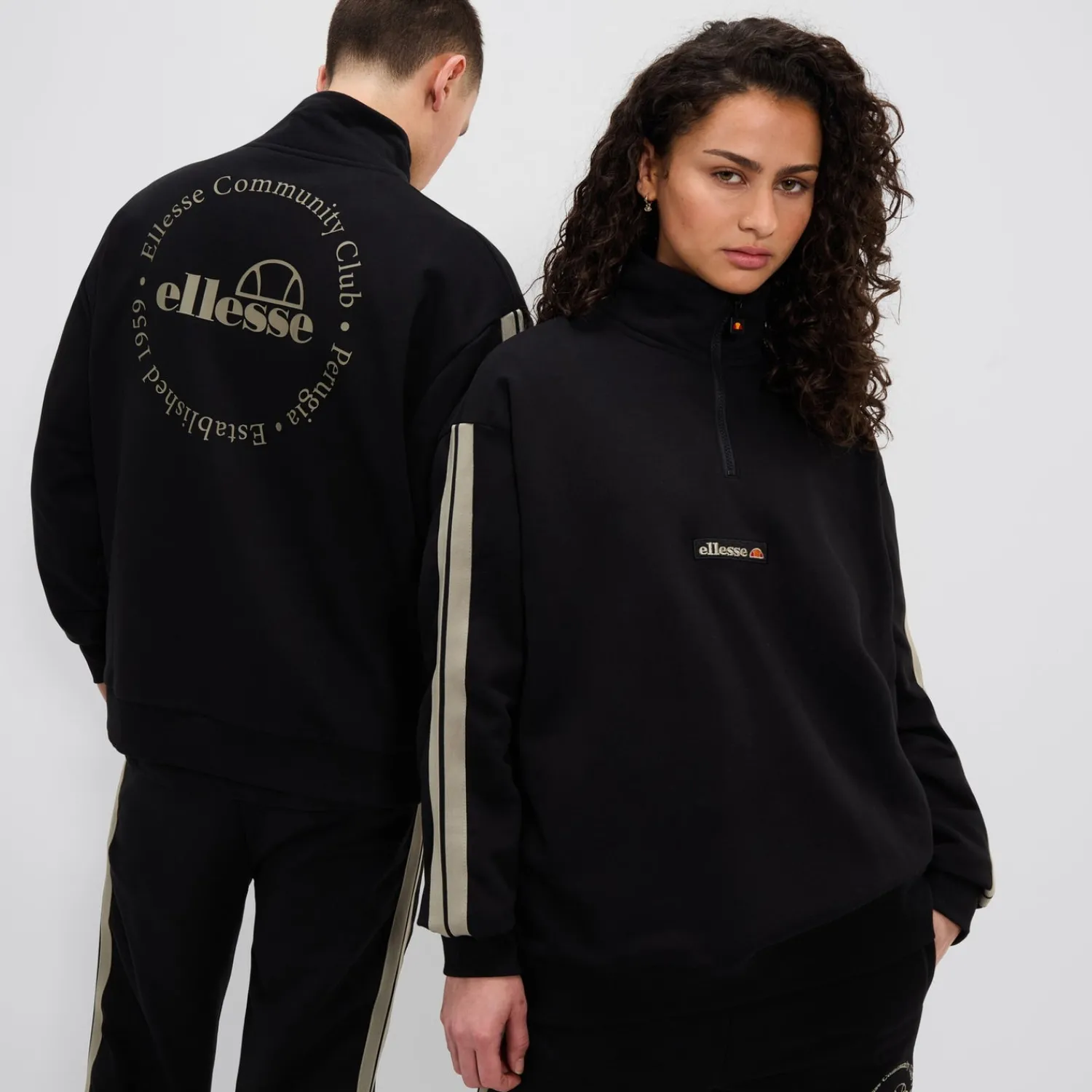 Ellesse Trainingsjacken Und Trainingsanzüge|Trainingsanzüge>Trainingsoberteil mit Halbreißverschluss Zaragoza Schwarz