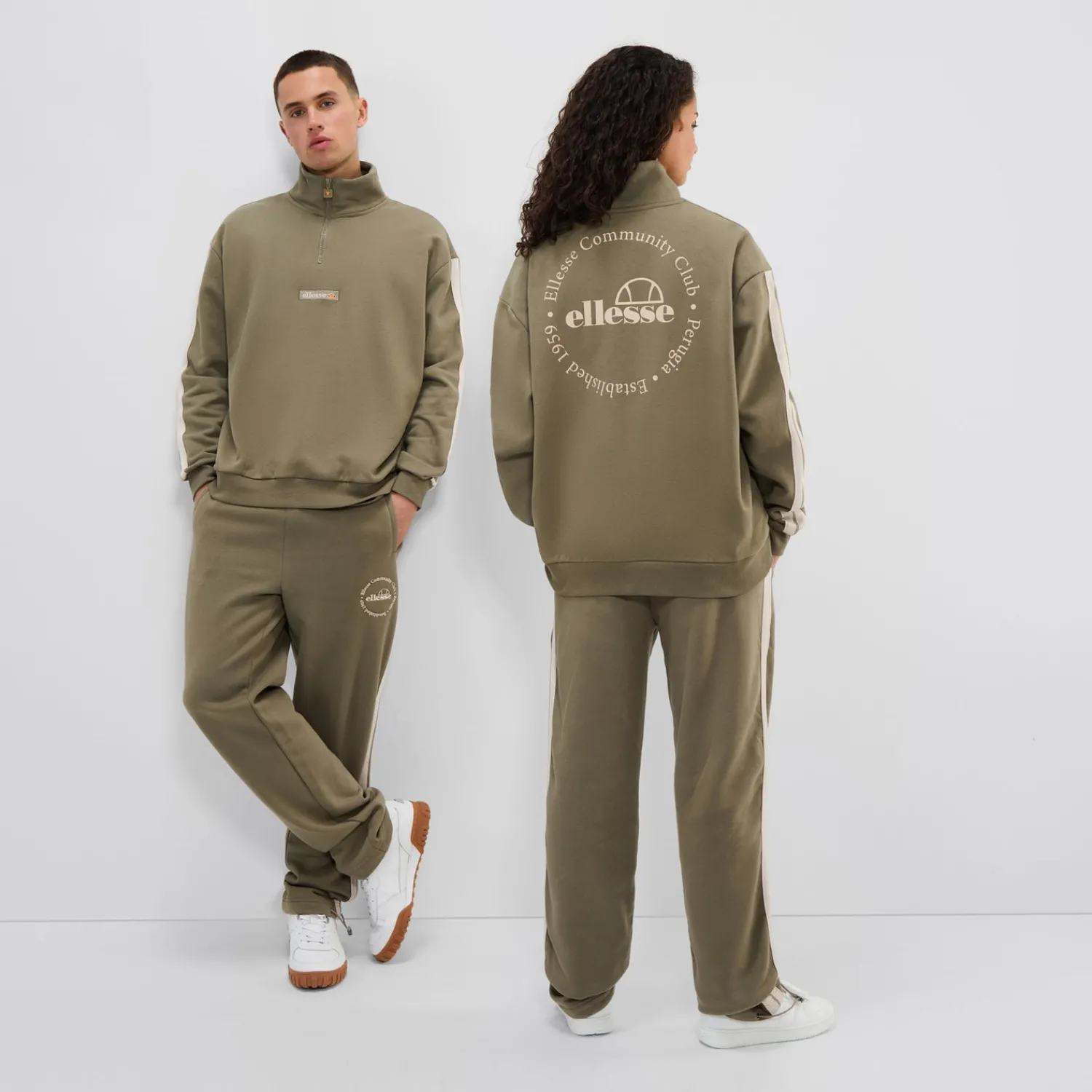 Ellesse Trainingsjacken Und Trainingsanzüge|Trainingsanzüge>Trainingsoberteil mit Halbreißverschluss Zaragoza Khaki