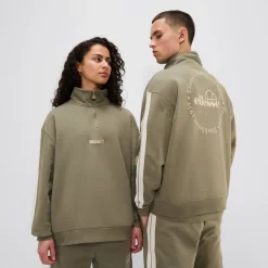 Ellesse Trainingsjacken Und Trainingsanzüge|Trainingsanzüge>Trainingsoberteil mit Halbreißverschluss Zaragoza Khaki