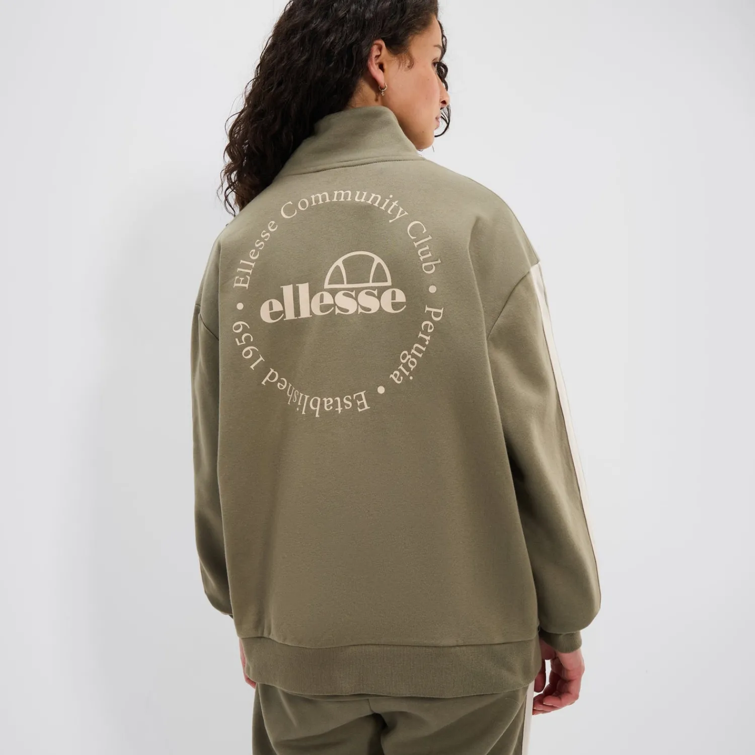 Ellesse Trainingsjacken Und Trainingsanzüge|Trainingsanzüge>Trainingsoberteil mit Halbreißverschluss Zaragoza Khaki