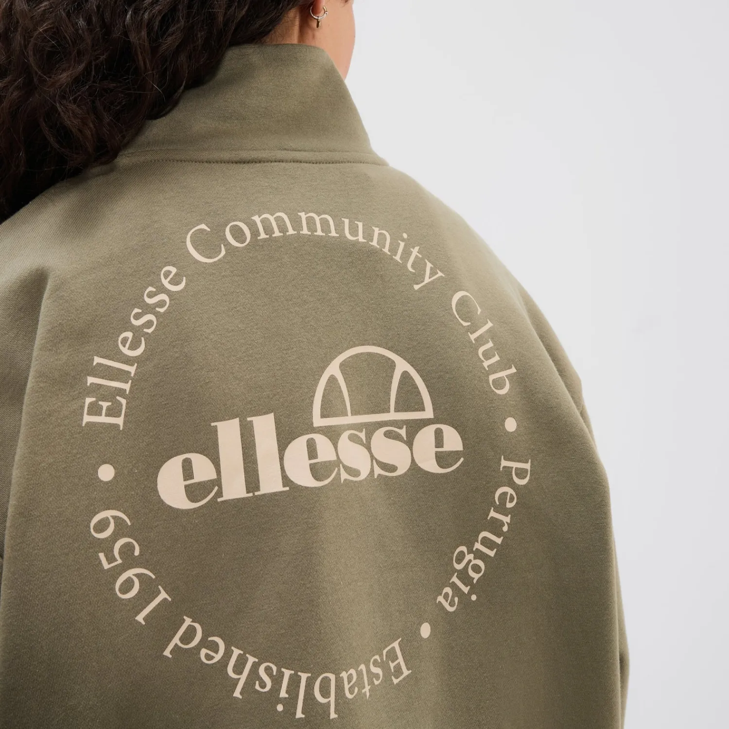 Ellesse Trainingsjacken Und Trainingsanzüge|Trainingsanzüge>Trainingsoberteil mit Halbreißverschluss Zaragoza Khaki